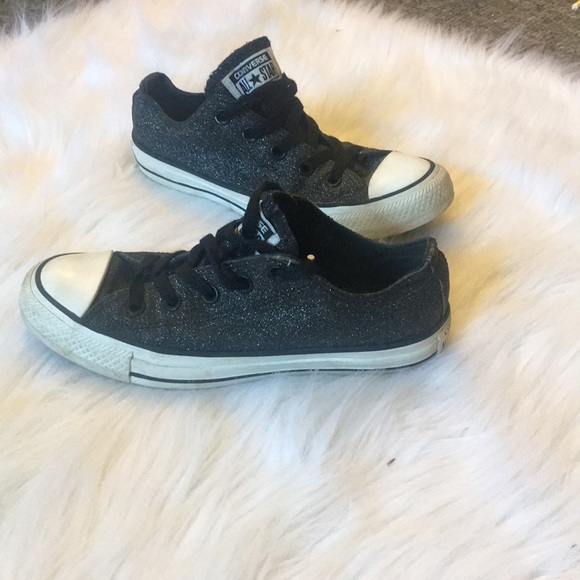 black sparkly converse low tops